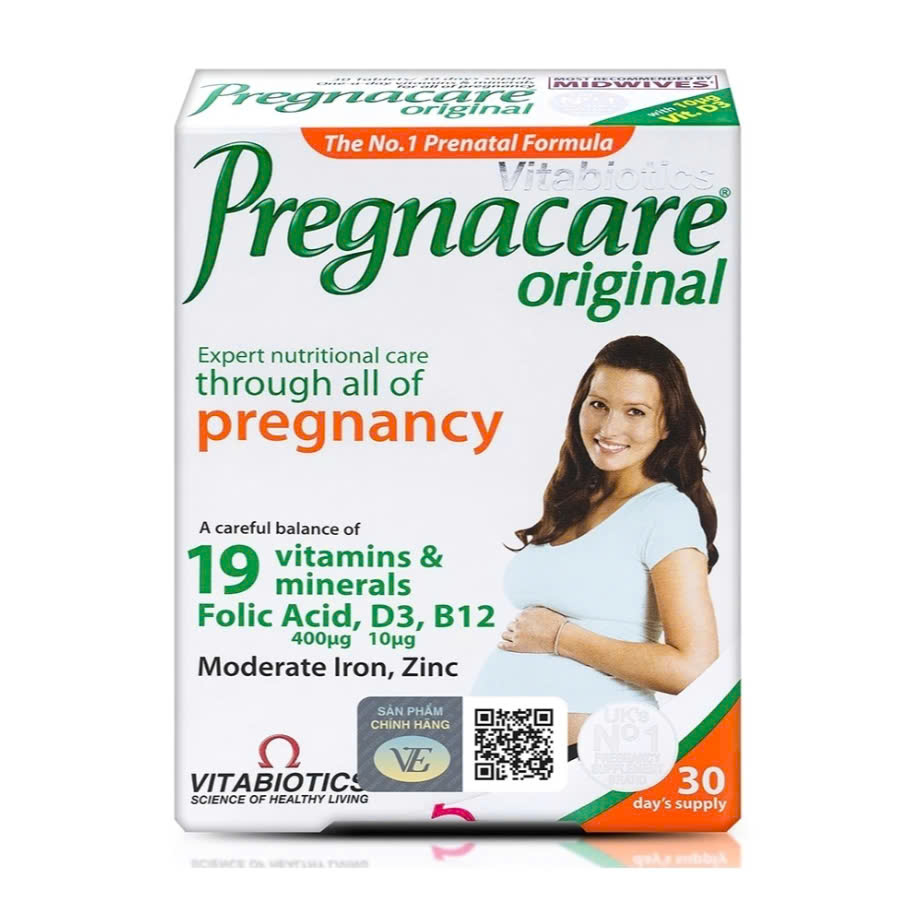 Viên Uống Pregnacare Original Vitabiotics - Vitamin tổng hợp cho bà bầu &amp; mẹ sau sinh (2 vỉ x 15 viên)