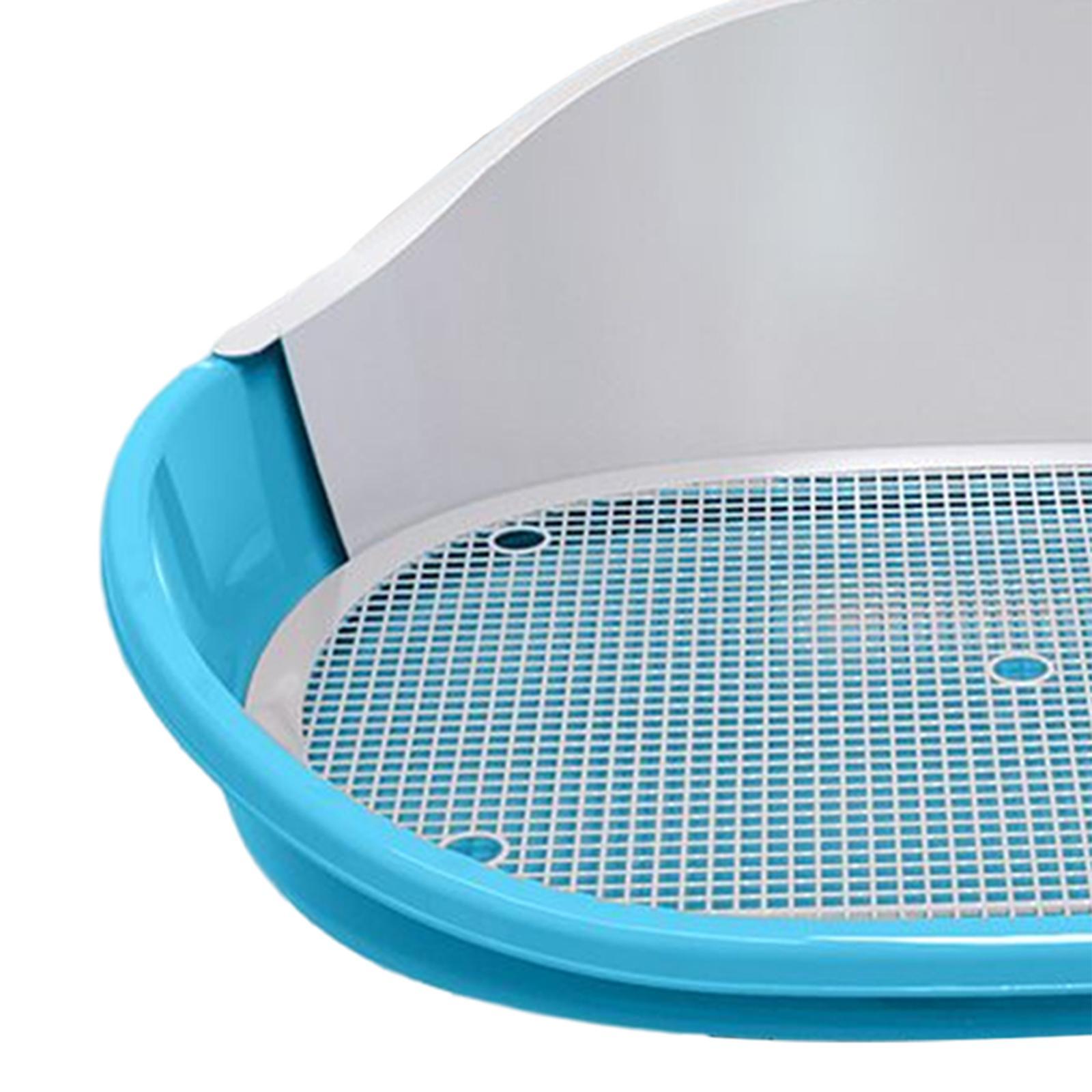 Dog Toilet with Urinary Column Dog Litter Tray Mesh Grids Potty Trainer Blue
