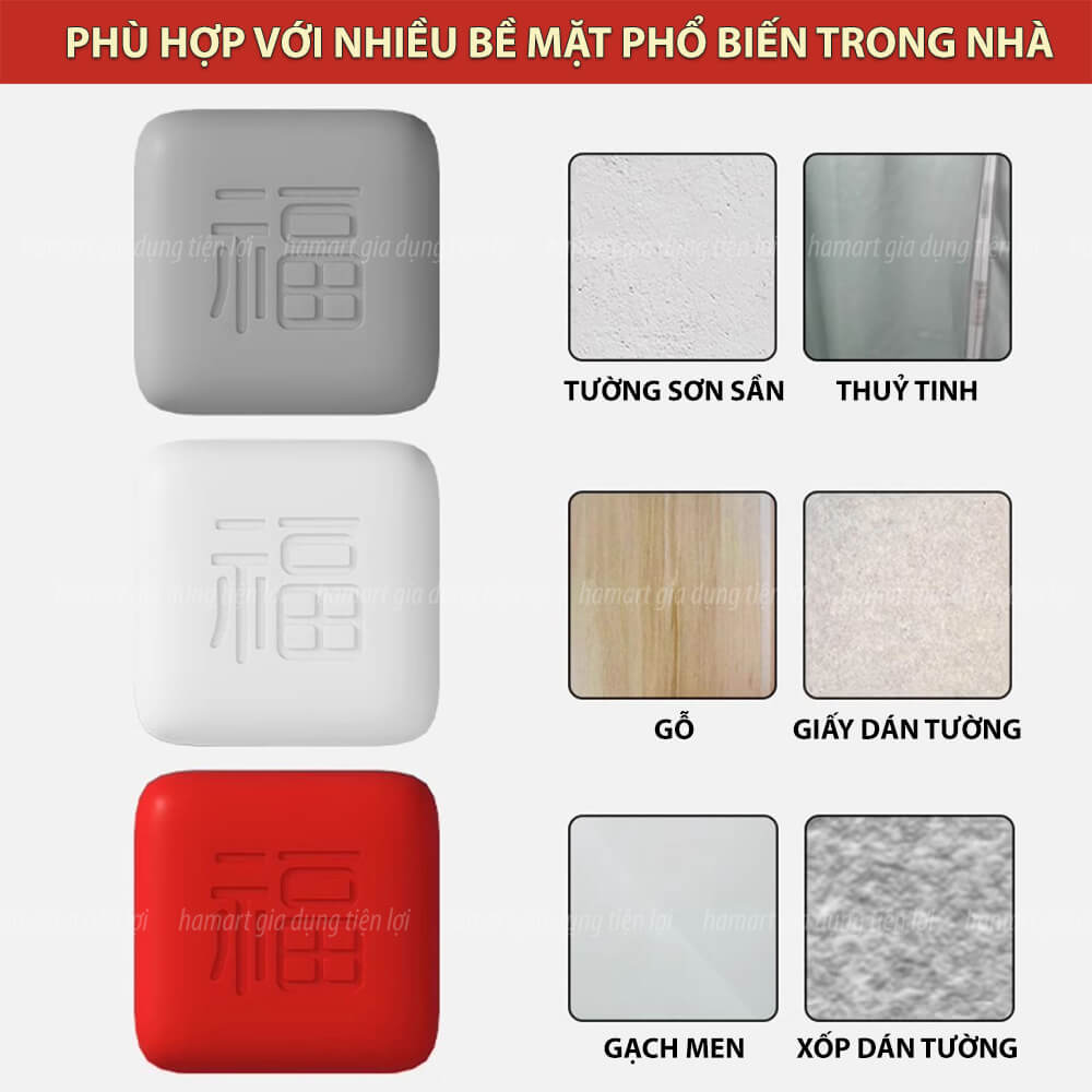 Nút Chống Va Đập Cửa Dán Bảo Vệ Tường Hamart Keo 3M Siêu Dính Silicon Chống Ồn Hiệu Quả