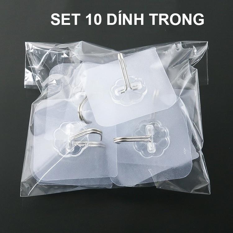 Combo 10 Móc Dính Tường Treo Đồ Phủ Bạc, 3D Siêu Chắc, Ngộ Nghĩnh, Vintage