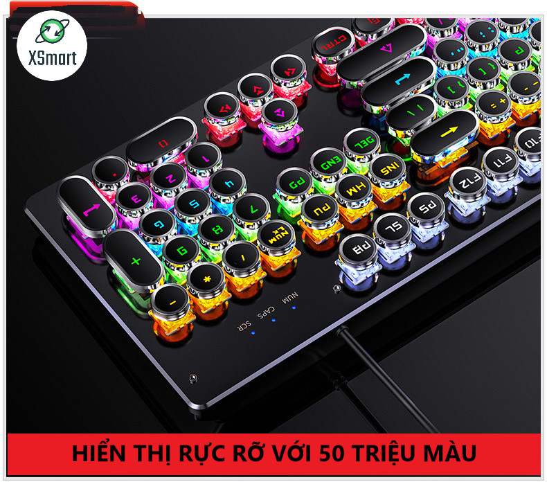 Bàn Phím Cơ XSmart Gaming Cho PC, Laptop Cao Cấp T907 Esports Pro Có 20 Chế Độ Led RGB Khác Nhau Chiến Mọi Game - Hàng Chính Hãng