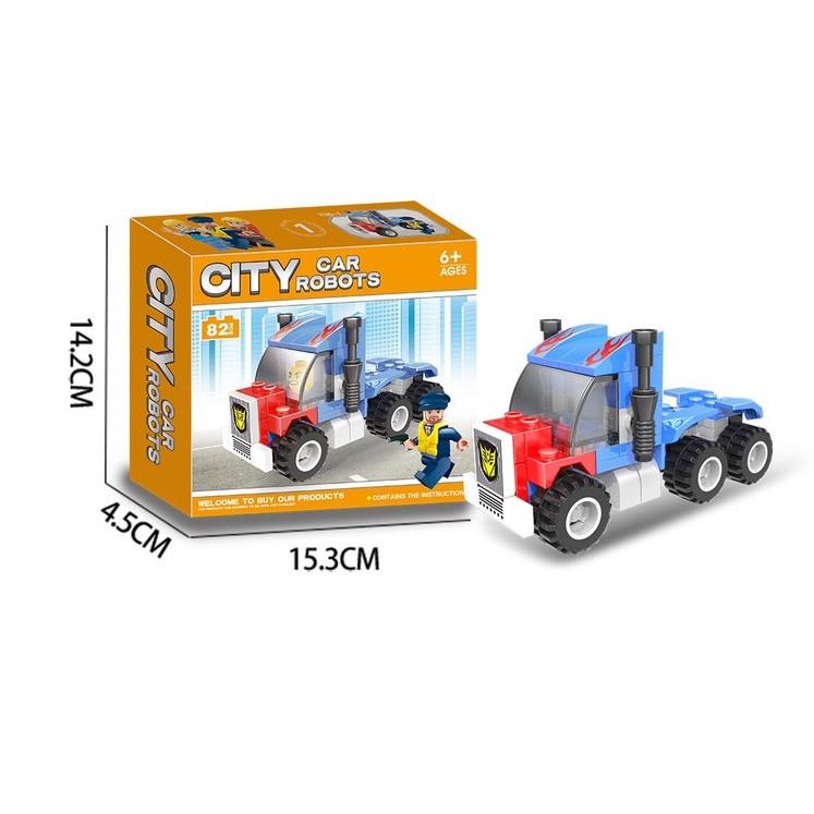COMBO 06 HỘP Lắp ráp Ghép hình Robot Car biến hình 568 chi tiết LXA326 Ghép hình Robot