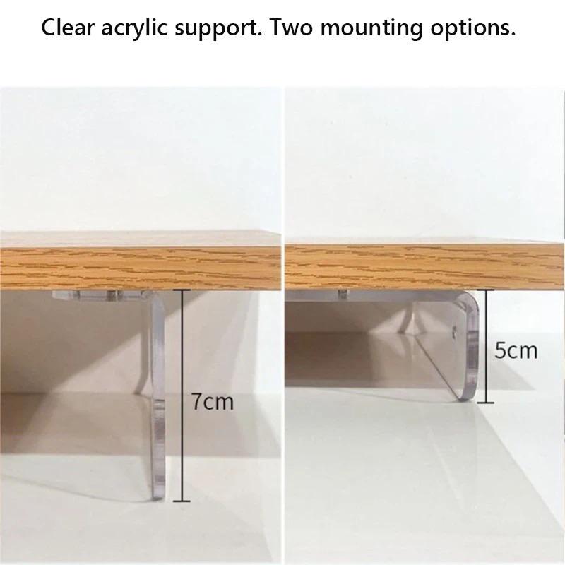 Kệ gỗ dùng cho máy tính, chân mica sang trọng, nhiều kích thước - Gỗ