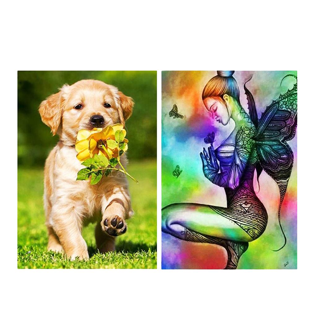 DIY 5D Diamond Painting Embroidery Flower Dog Cross Crafts Stitch Kit Decor