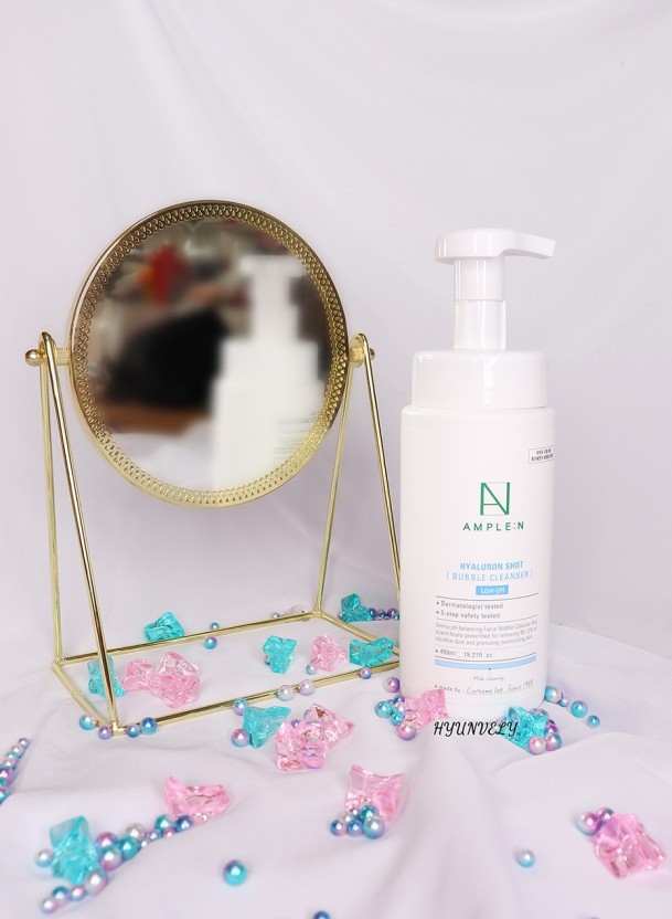Sữa rửa mặt tạo bọt sẵn Ample:N Hyaluron Shot Bubble Cleanser 450ml