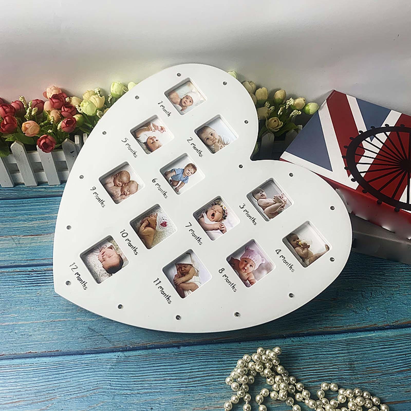 Heart Shape Baby First Year Frame for Party Decorations Birthday Newborn