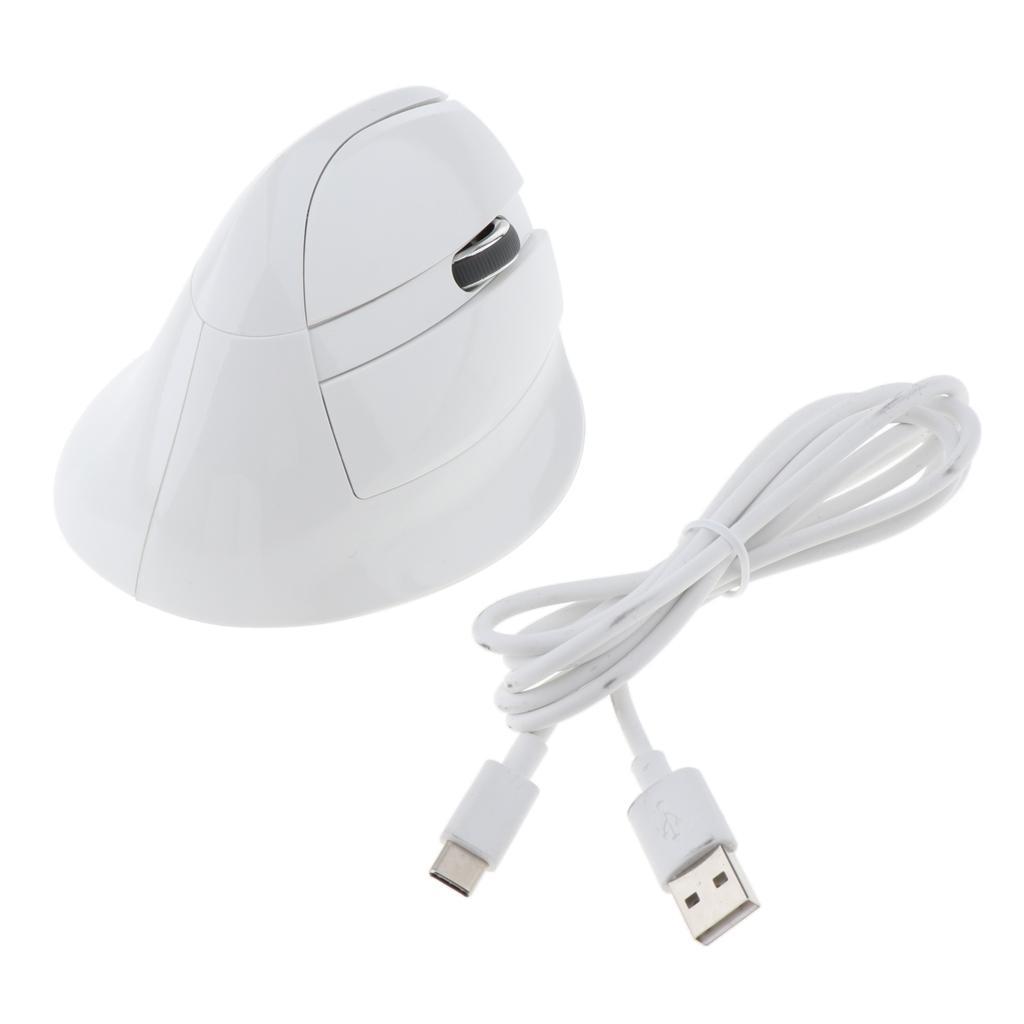 Ergonomic Wireless Mouse 2.4G Gaming Vertical Mouse 2400DPI Adjustable White