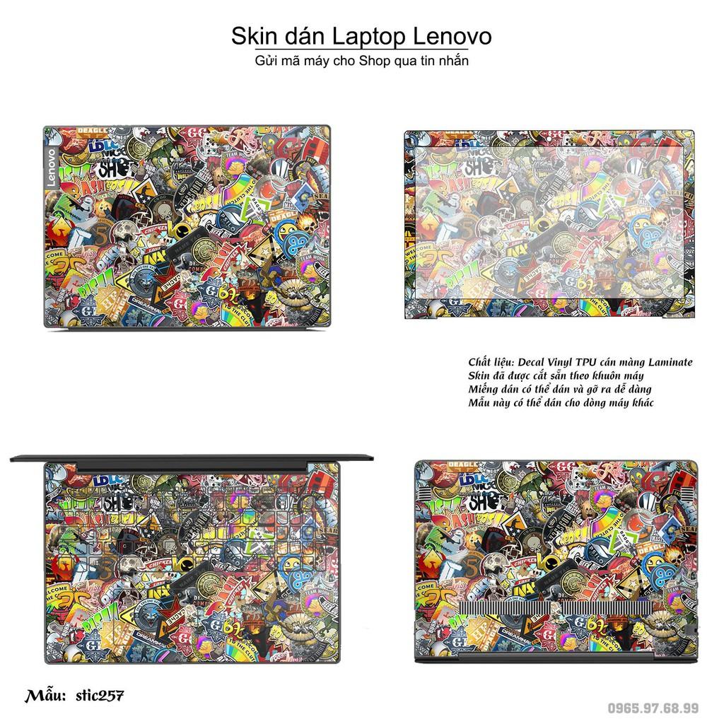 Skin dán Laptop Lenovo in hình sticker bomb (inbox mã máy cho Shop)