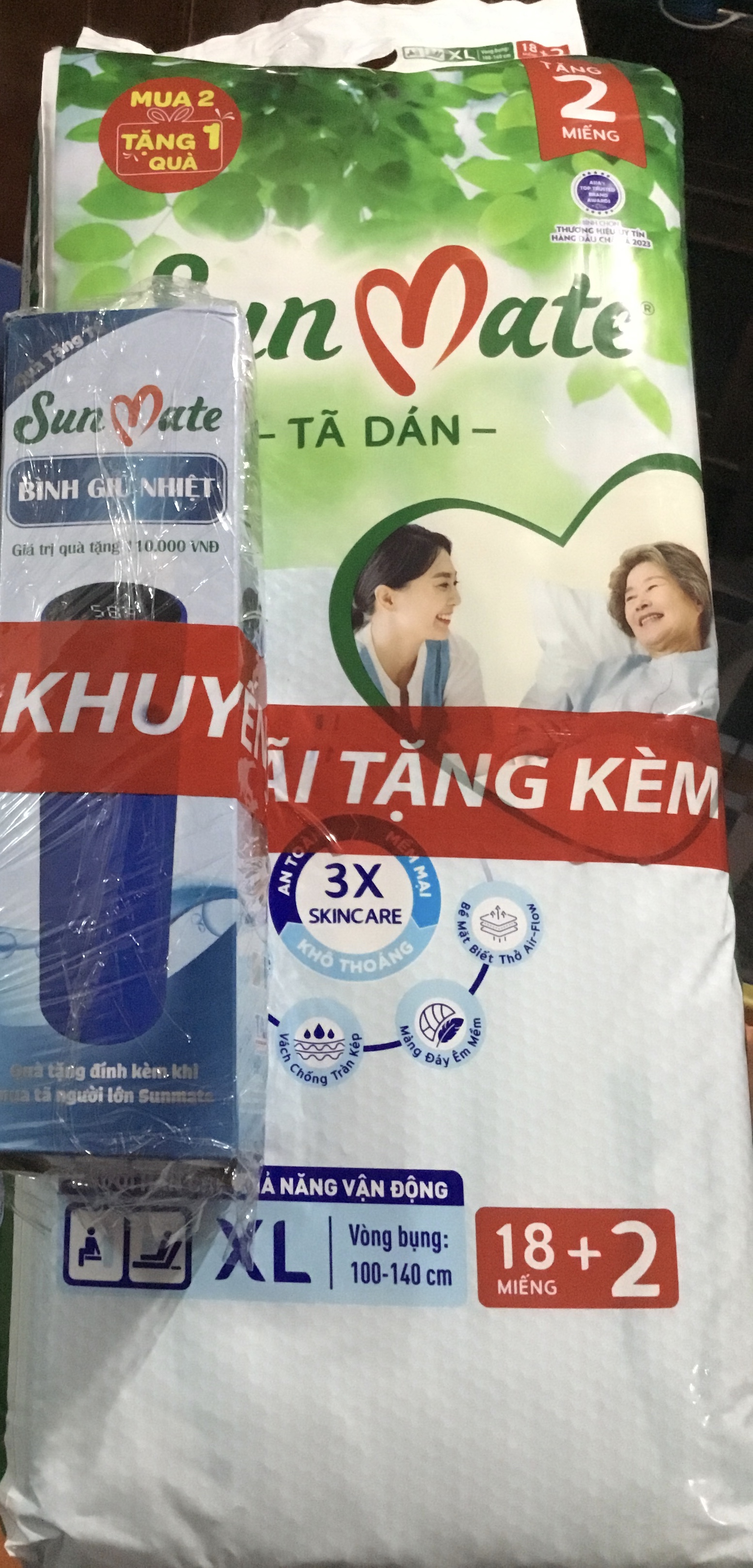 (Mẫu Mới) Tã Dán Sunmate XL18 +2 (20 Miếng) - Tã Dán Cho Người Lớn (Gói Lớn Tiết Kiệm Hơn Sunmate XL10) -Hsd Luôn mới