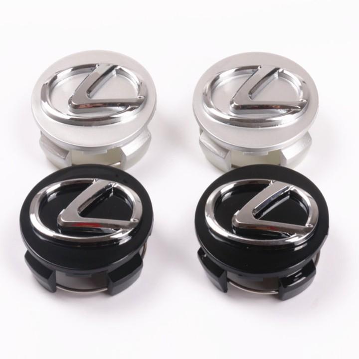 Logo chụp mâm, lazang bánh xe Lexus đường kính 62mm LS62: Mầu Đen và Bạc