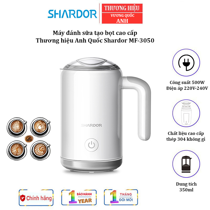 Máy đánh sữa tạo bọt cao cấp Shardor MF-3050 - Hàng Chính Hãng