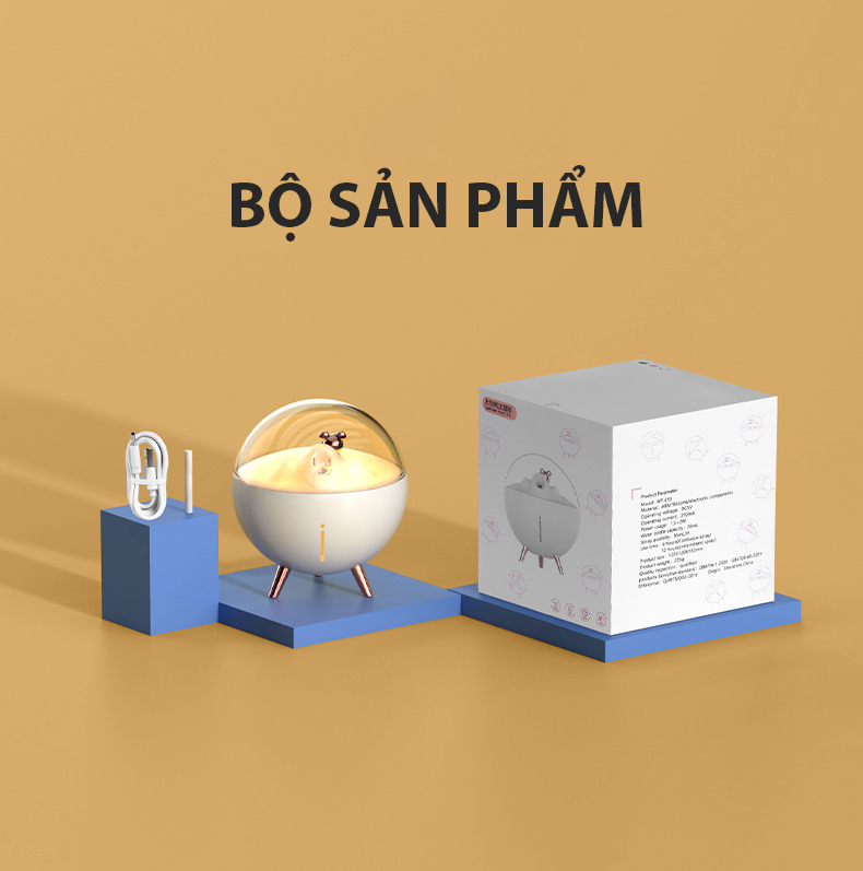 Máy phun sương tạo ẩm CYKE WT-E19 mini để bàn cho văn phòng, xông tinh dầu phòng ngủ, phiên bản không gian, đèn ngủ khuếch tán tinh dầu, hàng chính hãng
