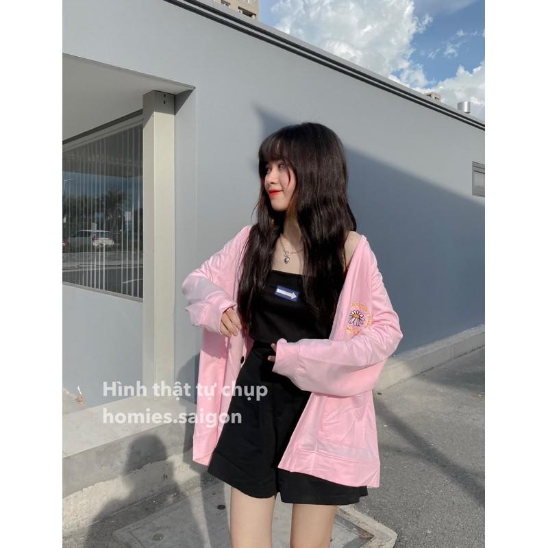 Áo khoác cardigan nữ thun nỉ in chữ Floral Fun, phong cách nhẹ nhàng cho các nàng thêm nữ tính