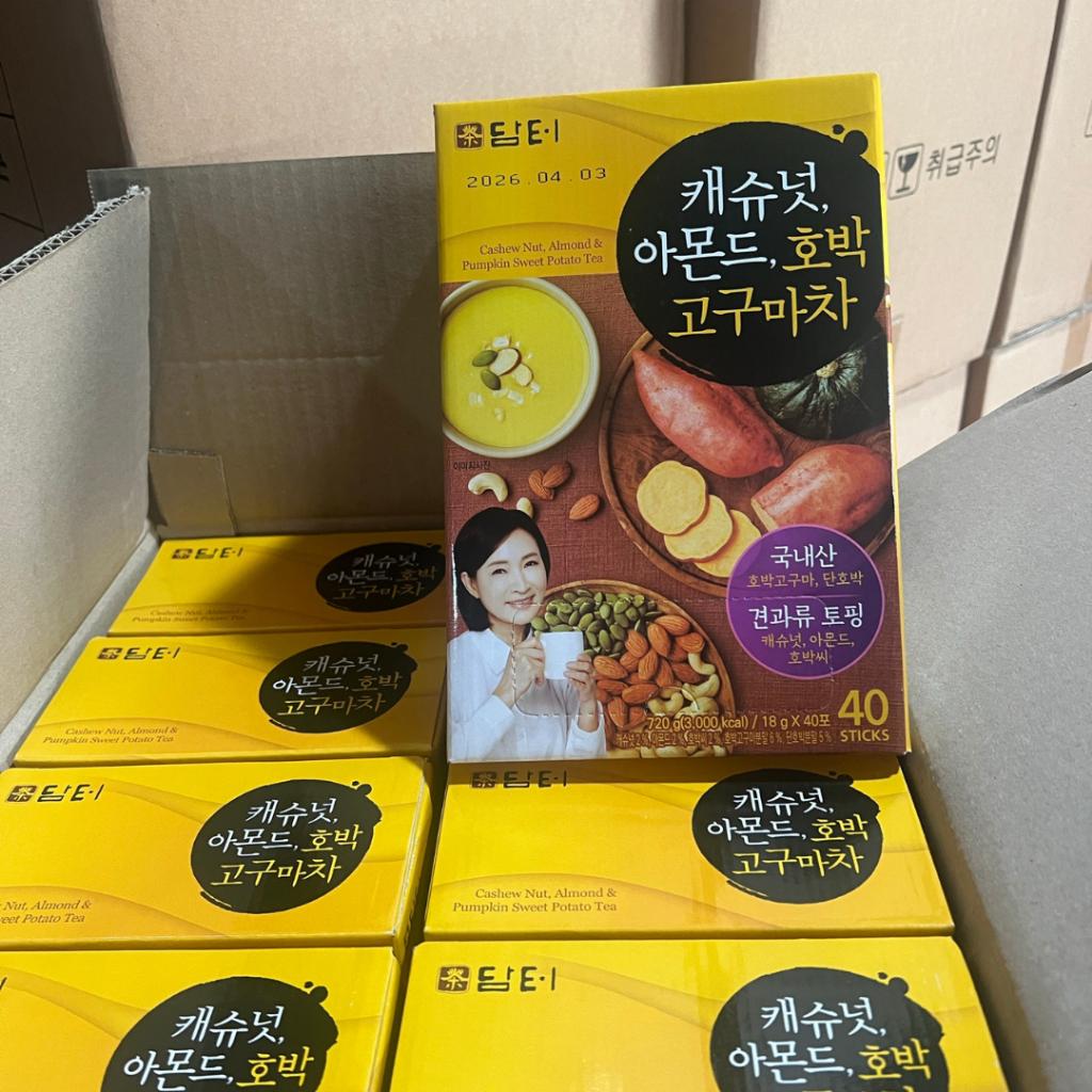 Bột ngũ cốc khoai lang, hạnh nhân, bí ngô Damtuh Hàn Quốc - Hộp 40 gói