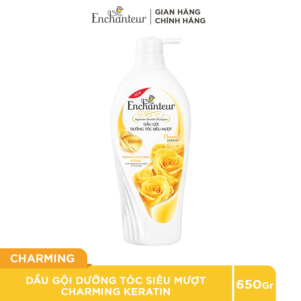 Dầu gội dưỡng tóc siêu mượt Enchanteur Charming/Sensation Keratin 650g