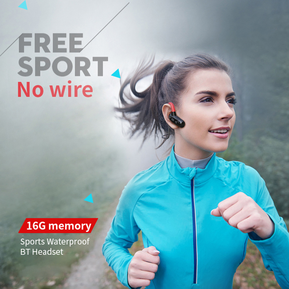 Tai nghe Bluetooth thể thao SM508 không dây IPX5 chống thấm nước với bộ nhớ 16GB Móc tai