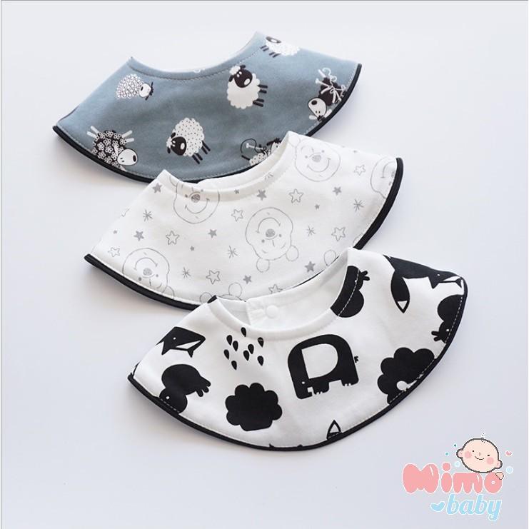Yếm tròn xoay hình thú cho bé, cotton 100%, style Hàn quốc cho bé.