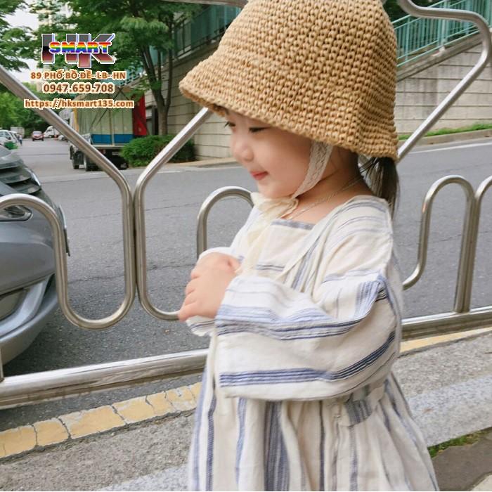 Combo 2 mũ cói kèm dây buộc cho bé mãu mới