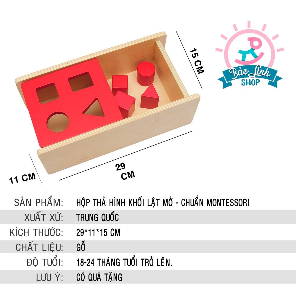 Giáo cụ Montessori 0-3 - Hộp thả hình khối lật mở CHUẨN MONTESSORI cho bé từ 18-24 phát triển trí tuệ, tập trung