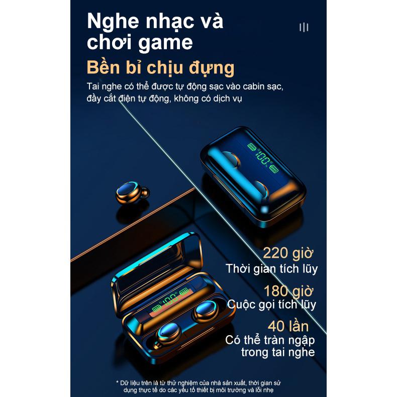 [HÀNG CHÍNH HÃNG GOOJODOQ] Tai Nghe Bluetooth Goojodoq TWS F9-5 Màn Hình LED Thông Minh Có Micro Không Dây Âm Thanh Nổi Bass Chống Nước