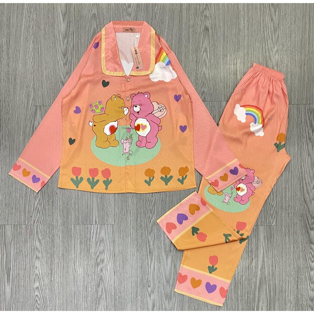 Đồ Bộ Pyjama lụa xước ánh kim cao cấp chuẩn loại 1