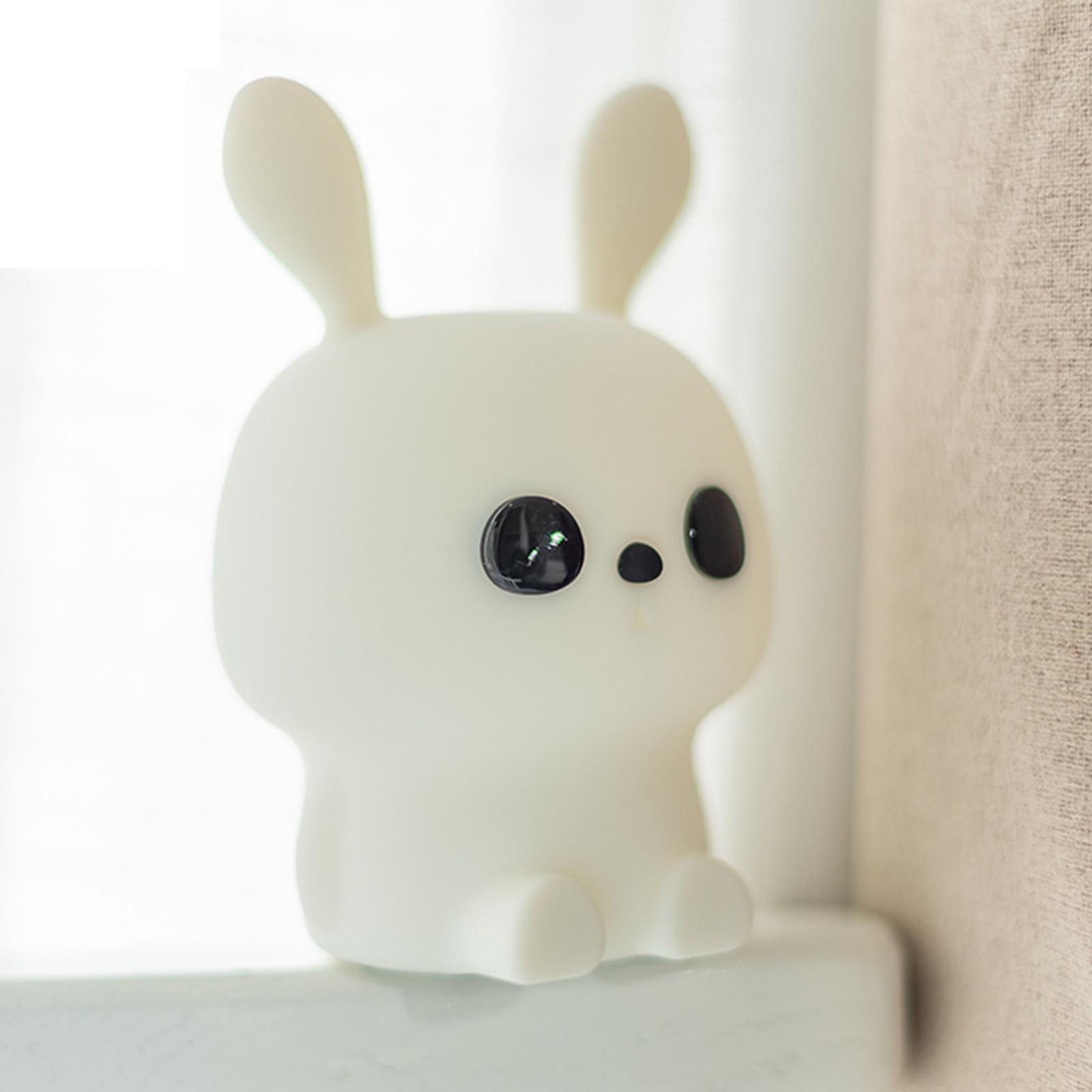 Night Light Kids Silicone Bunny Battery Powered Room Decor with Timer LED