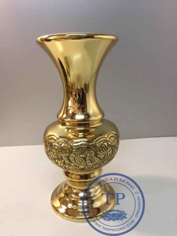 Đồ thờ cúng bằng đồng, Lọ cắm hoa thờ bằng Đồng vàng phong thuỷ, bộ thờ cúng HAN12162
