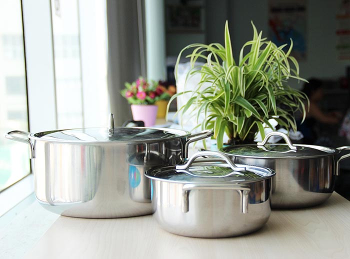 Bộ 3 nồi 1 đáy inox Red Star cao cấp - Hàng Chính Hãng