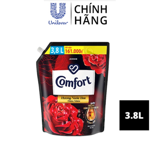 Nước xả làm mềm vải Comfort Hương Nước Hoa Thiên Nhiên Jennie túi 3.7L