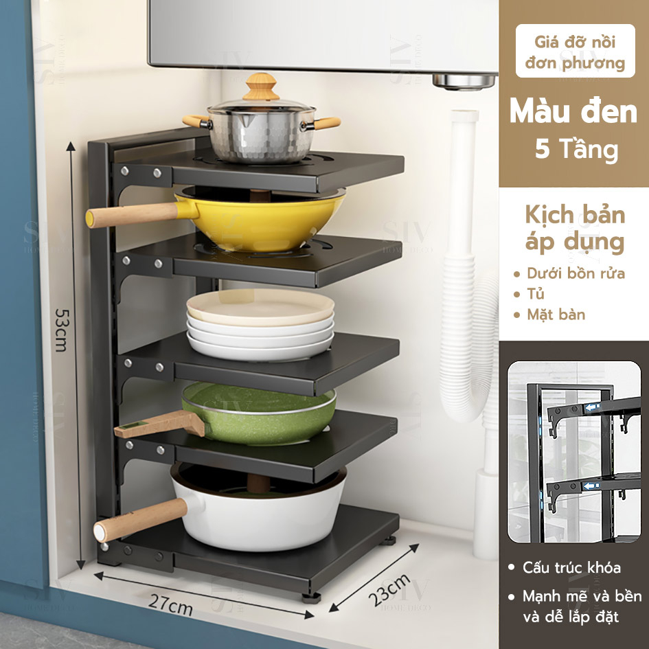 Kệ Để Xoong Nồi 2/3/4 Tầng Nubie Có Thể Điều Chỉnh Khoảng Cách Các Tầng-Giá Để Đồ Nhà Bếp Tiện Dụng