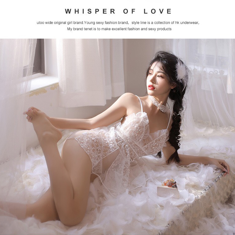 Váy ngủ hai dây ren hoa nhí hở lưng sexy cao cấp BT0246 - Đầm ngủ nữ ren hoa nhí quyến rũ - Đồ ngủ nữ sexy gợi cảm