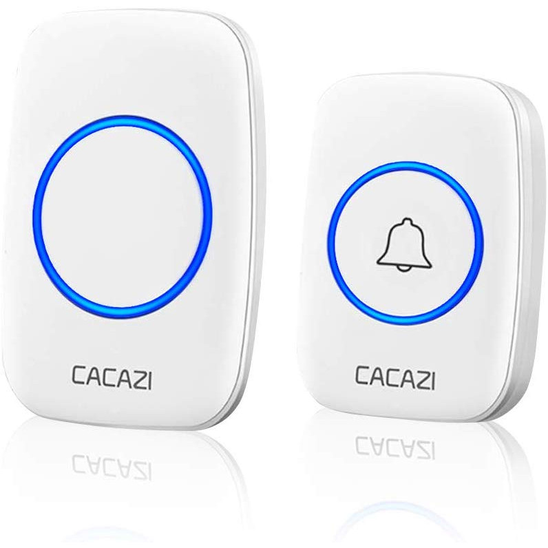 Chuông cửa không dây CACAZI khoảng cách sử dụng trong 300M, 3 mức âm lượng, 58 nhạc chuông, đèn flash Led - CA02 