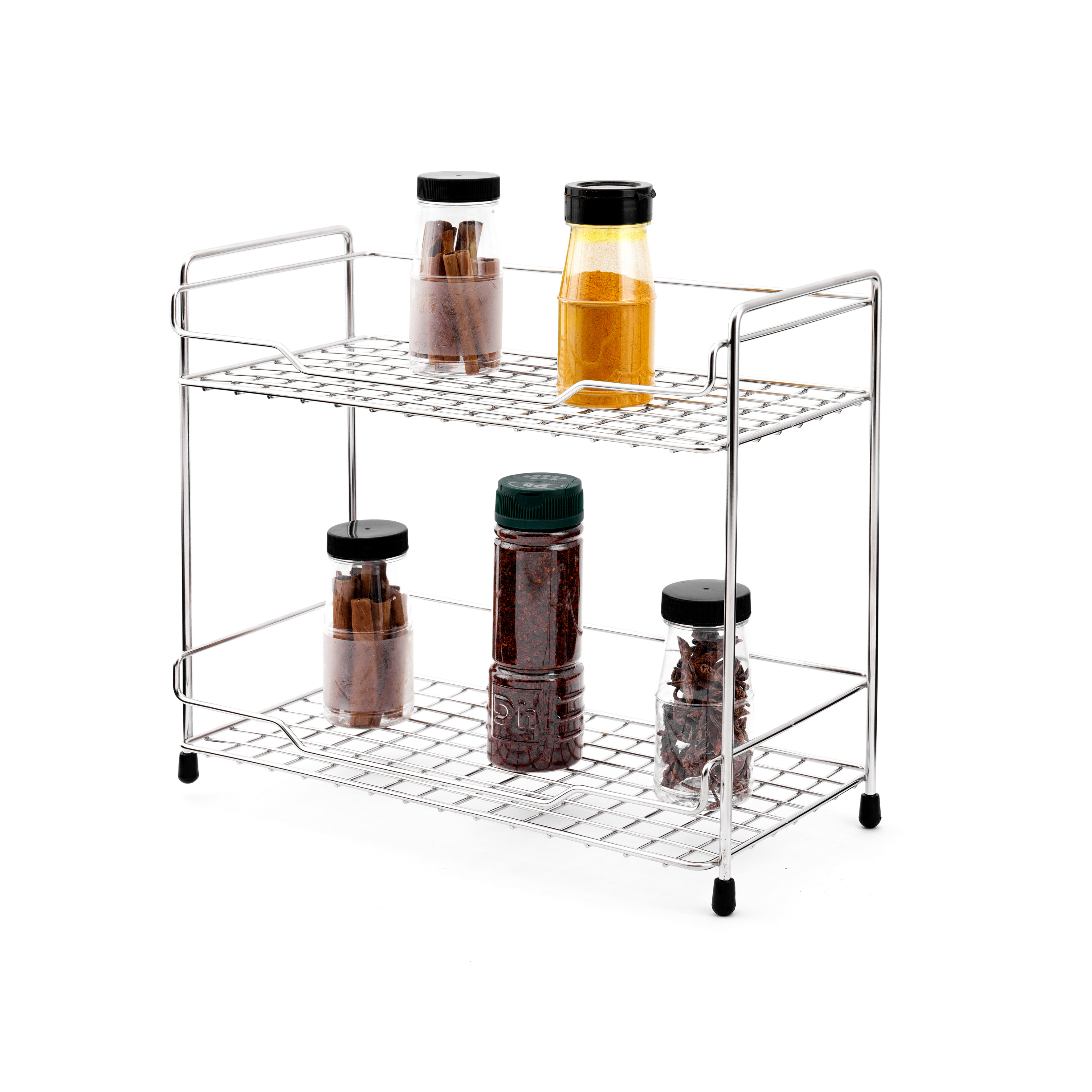 Kệ để gia vị 2 tầng bằng inox, kệ inox nhà bếp