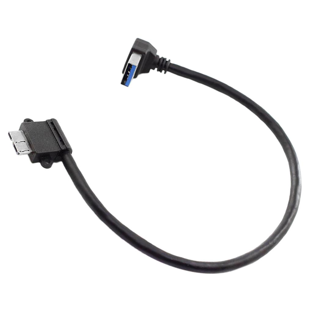 25cm USB 3.0 A Male to Micro B Male 10 Pin 90 Degree Down Angle Short Cable