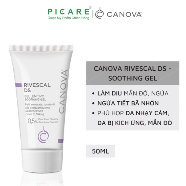 Gel Làm Dịu Da, Ngăn Ngừa Tiết Bã Nhờn Canova Rivescal DS Soothing Gel 50ml