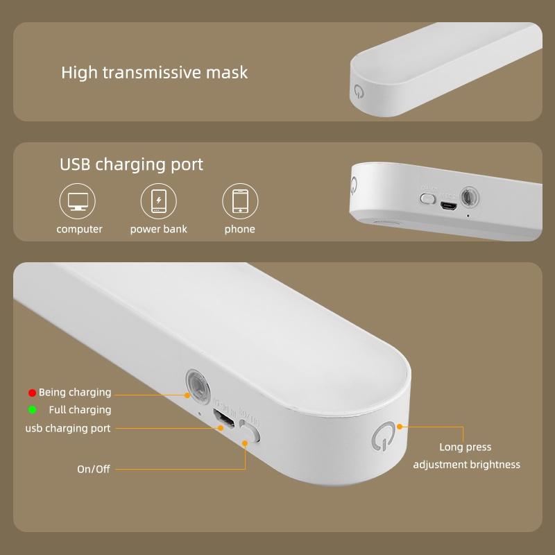 Đèn Led Cảm Ứng Đèn Gắn Tường Đèn Đọc Sách 3 Màu Có Cổng Sạc USB