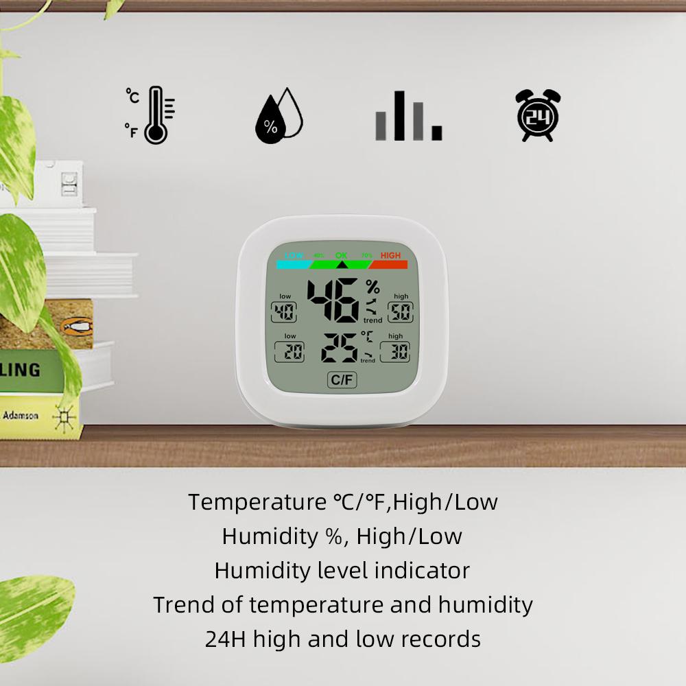 Indoor Electronic Hygrometer & Thermometer Digital Temperature Humidity Meter Wireless Sensor Temp. & Humidity Monitor with Trend Backlight