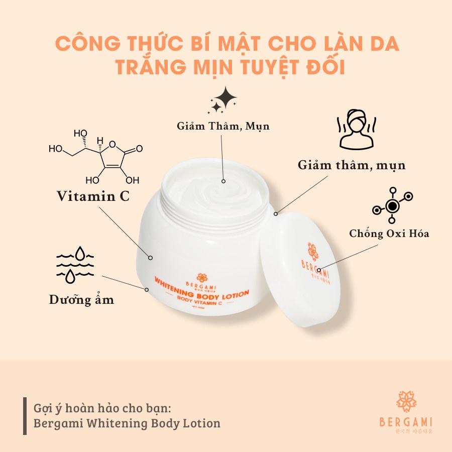 Kem dưỡng trắng da body Bergami - Tinh chất dưỡng trắng chuyên sâu từ hạt Nano Vitamin C 150g