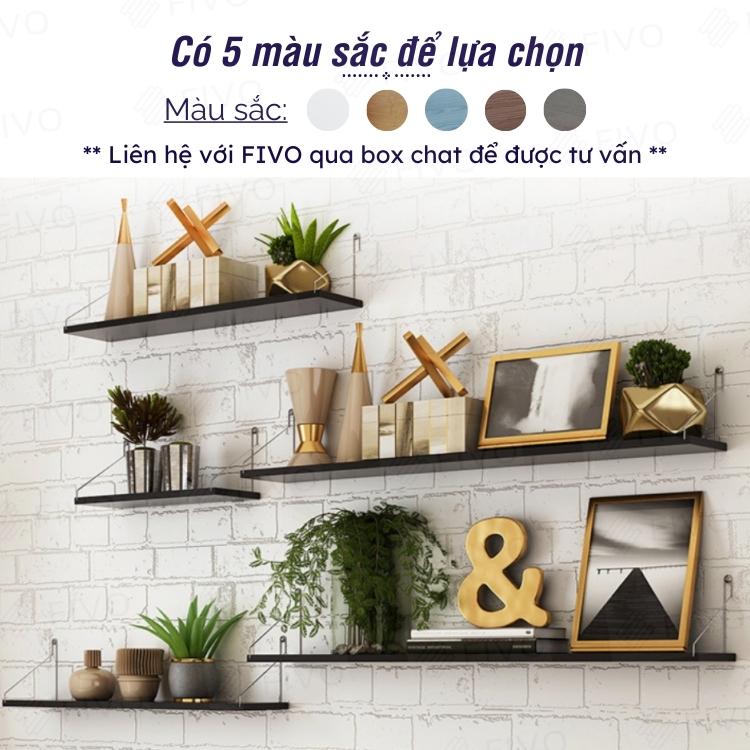 Kệ Gỗ Treo Tường Trang Trí Gỗ MDF FIVO FB40 Dễ Dàng Gắn Tường Không Cần Khoan - Hàng Chính Hãng - Màu Xanh 40cm