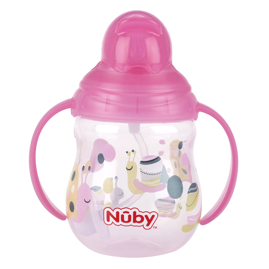 Bình Uống Nước Ống Hút Silicone 360 Độ Nuby 10324 (270ml) - Hồng