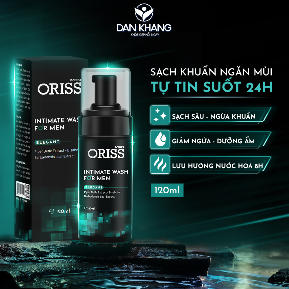 Dung Dịch Vệ Sinh Chuyên Biệt Dành Cho Nam Giới Dạng Bọt Oriss Men Elegant 120ml/chai