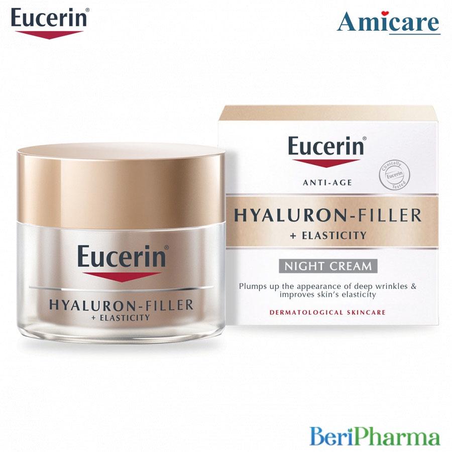 Eucerin Kem Dưỡng Cho Da Kém Đàn Hồi Và Nếp Nhăn Sâu Ban Đêm Hyaluron Filler Elasticity Night 50ml