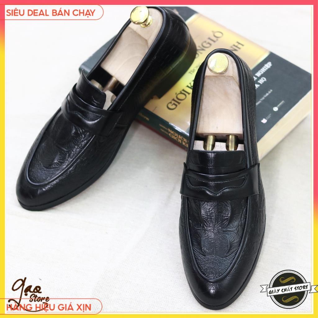 Giày Lười Nam Da Lì Vân Cá Sấu Mã L179