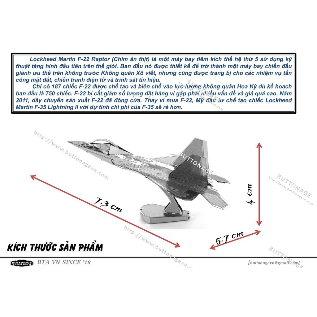 Mô Hình Lắp Ráp 3d Máy bay Tiêm Kích F22 – Raptor