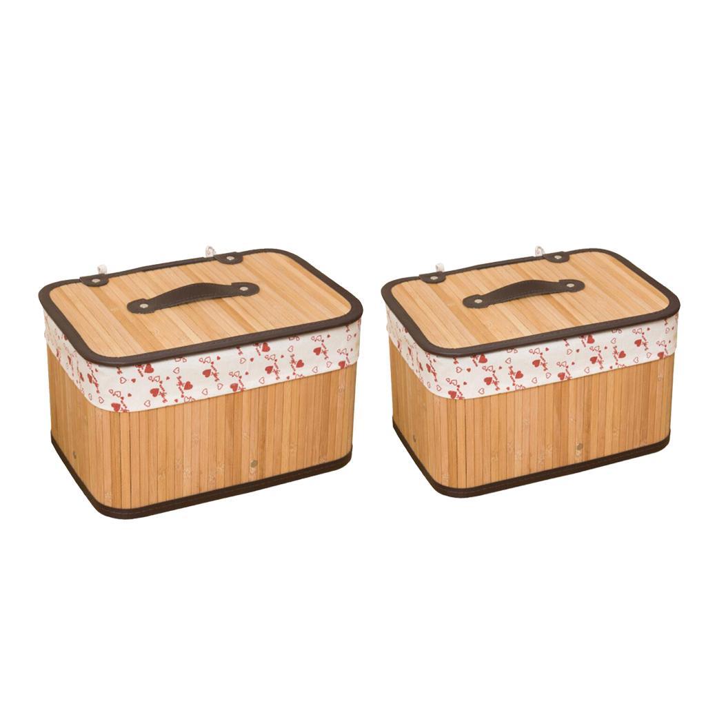 Weave storage basket with bamboo handmade snacks toy storage box