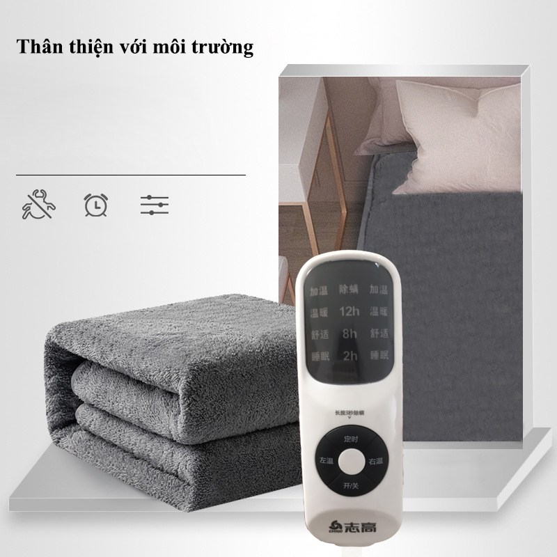 Chăn Sưởi Điện Mùa Đông Cao Cấp, Mẫu Mới 2020 Công Suất 120W Có Hệ Thống Cảm Biến Tự Động