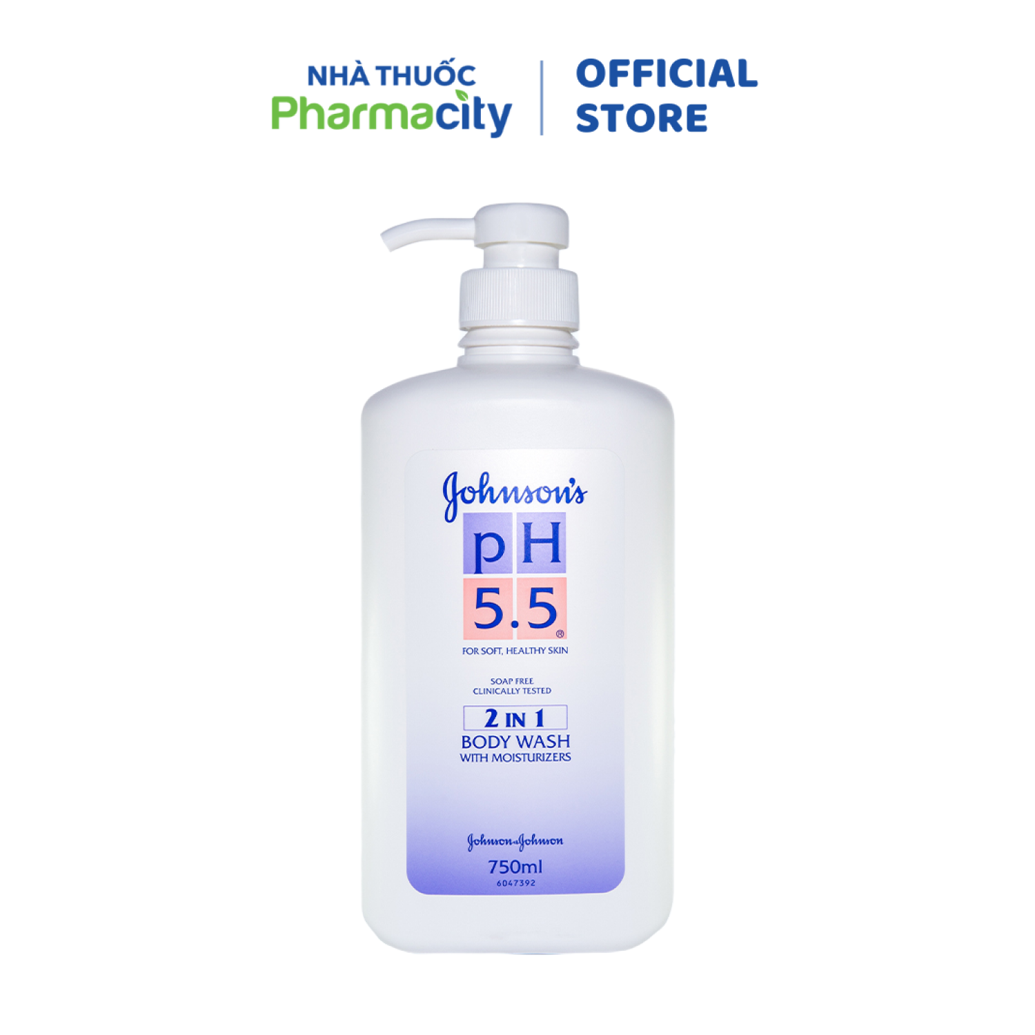 Sữa tắm dưỡng ẩm Johnson's pH 5.5 2 trong 1 (750 ml)