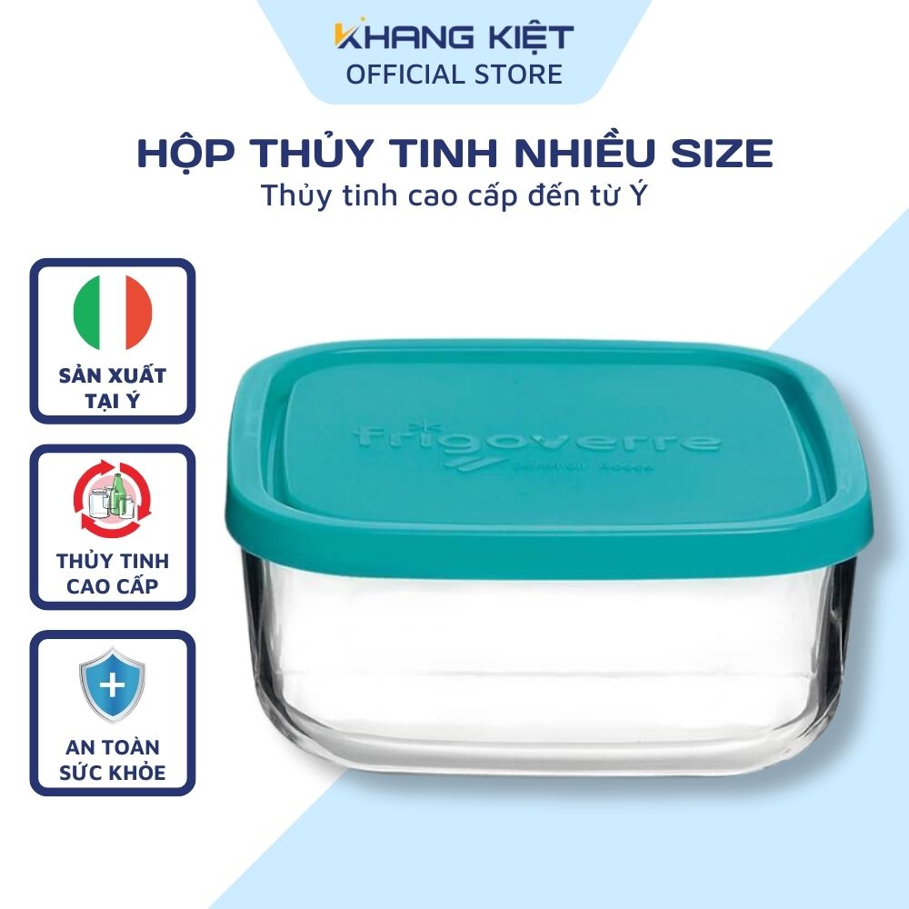 Hộp thuỷ tinh vuông Frigoverre 1600ml đựng thức ăn trong ngăn đông tủ lạnh