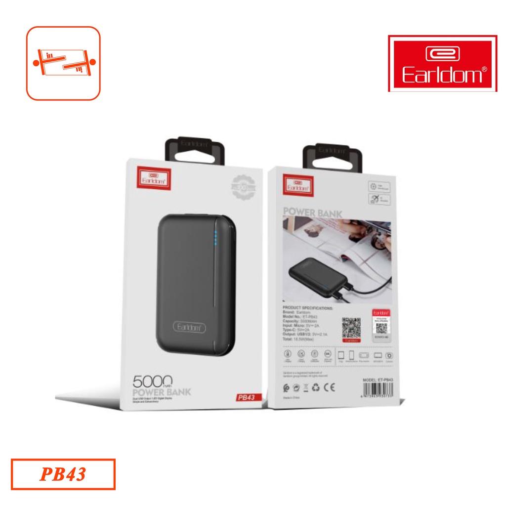 Sạc Dự Phòng Earldom dung lượng 5.000mAh PB - 43-Hàng chính hãng