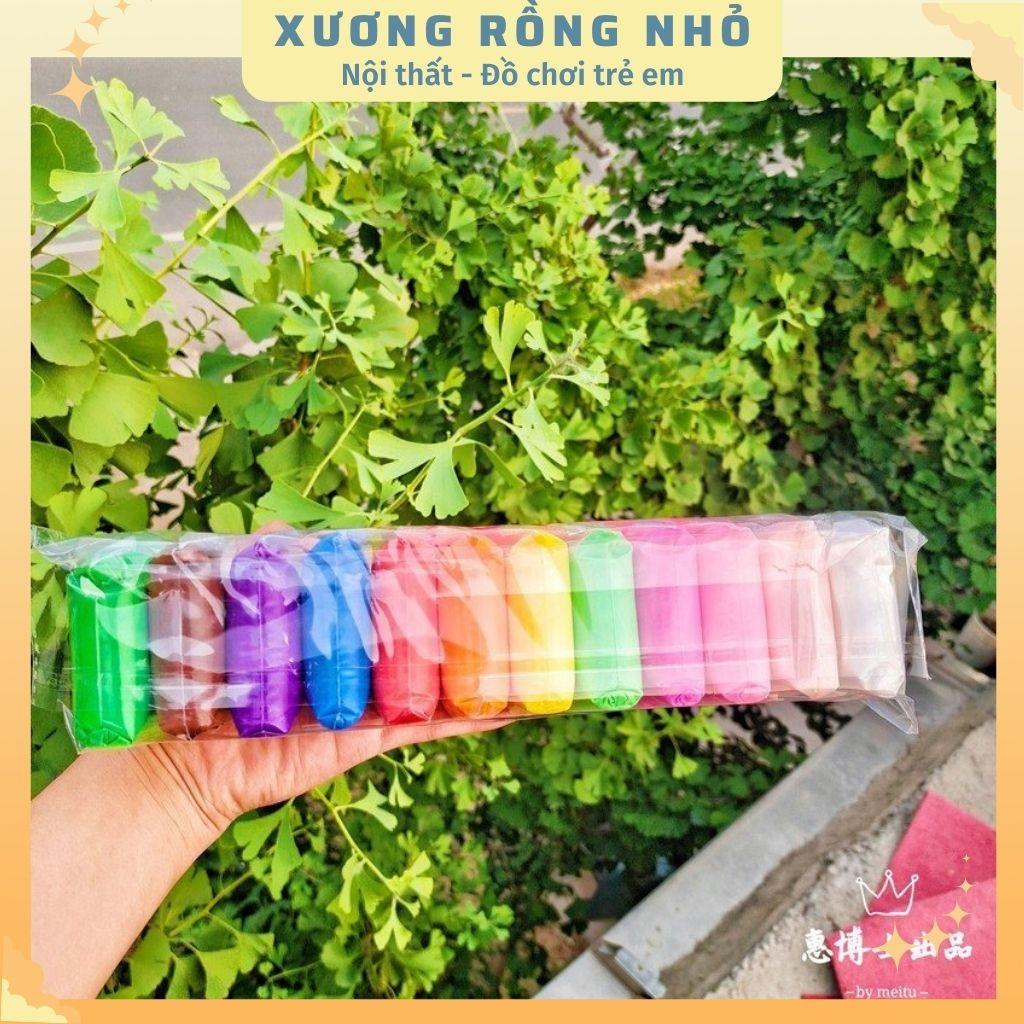 Hình ảnh Đất sét nhật tự khô an toàn 12 màu cao cấp Softclay nặn hình, làm Butter slime kèm bộ cây tạo hình loại 1 hàng đẹp